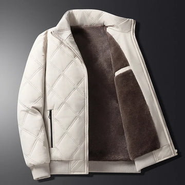 Blouson Rembourré en Cuir Matelassé